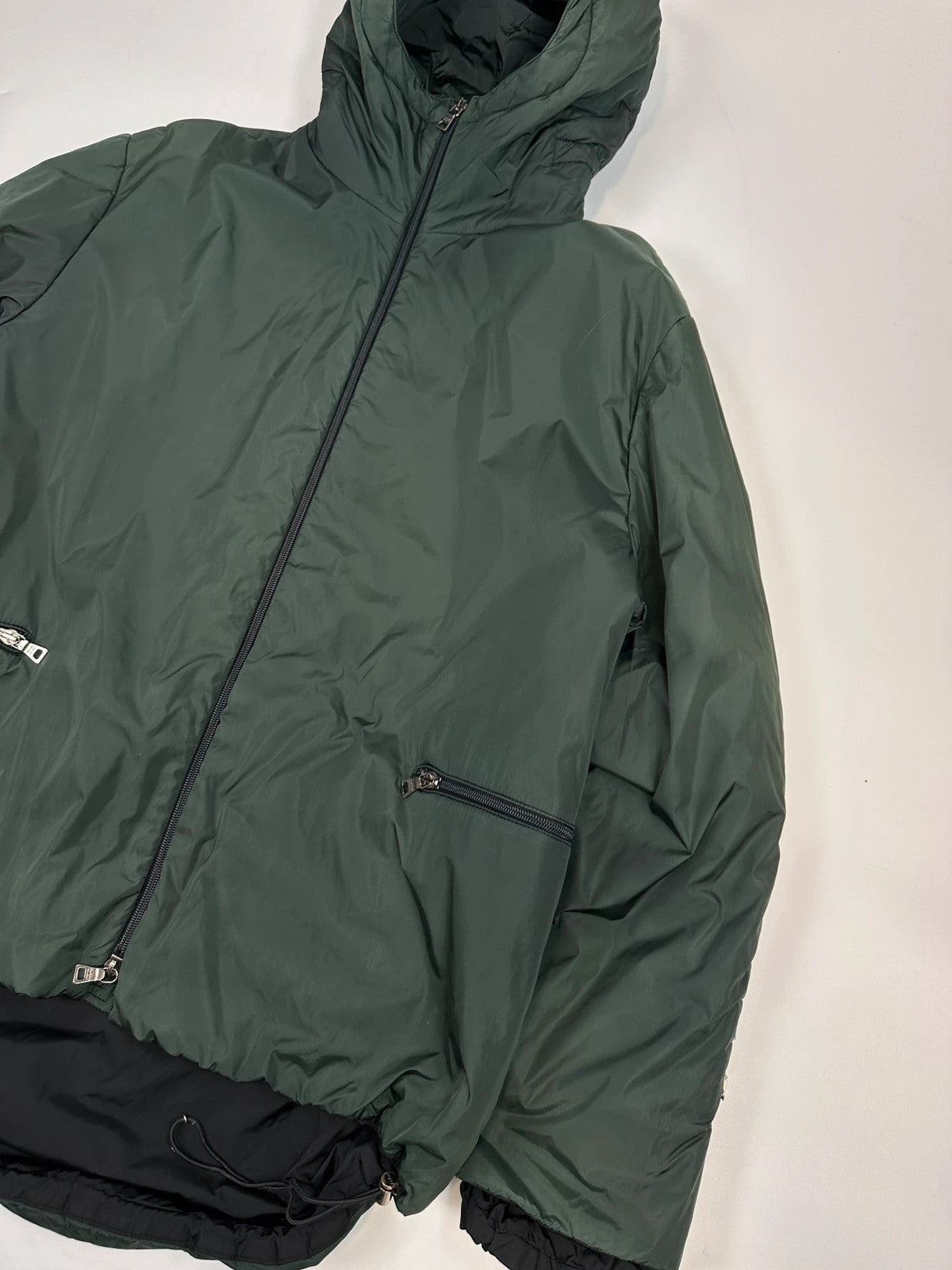 Prada Sport FW1999 Green 2In1 Technical Padded Hooded Jacket/Bag