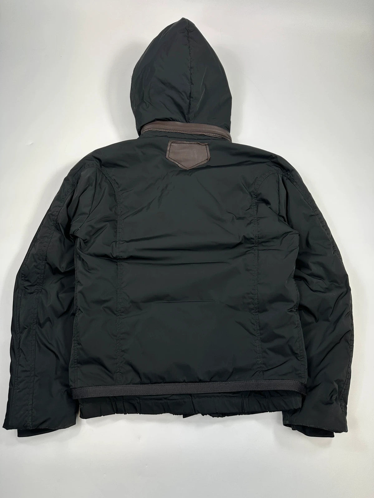 Marithé + François Girbaud 00’s Black Nylon Hooded Puffer Down Jacket