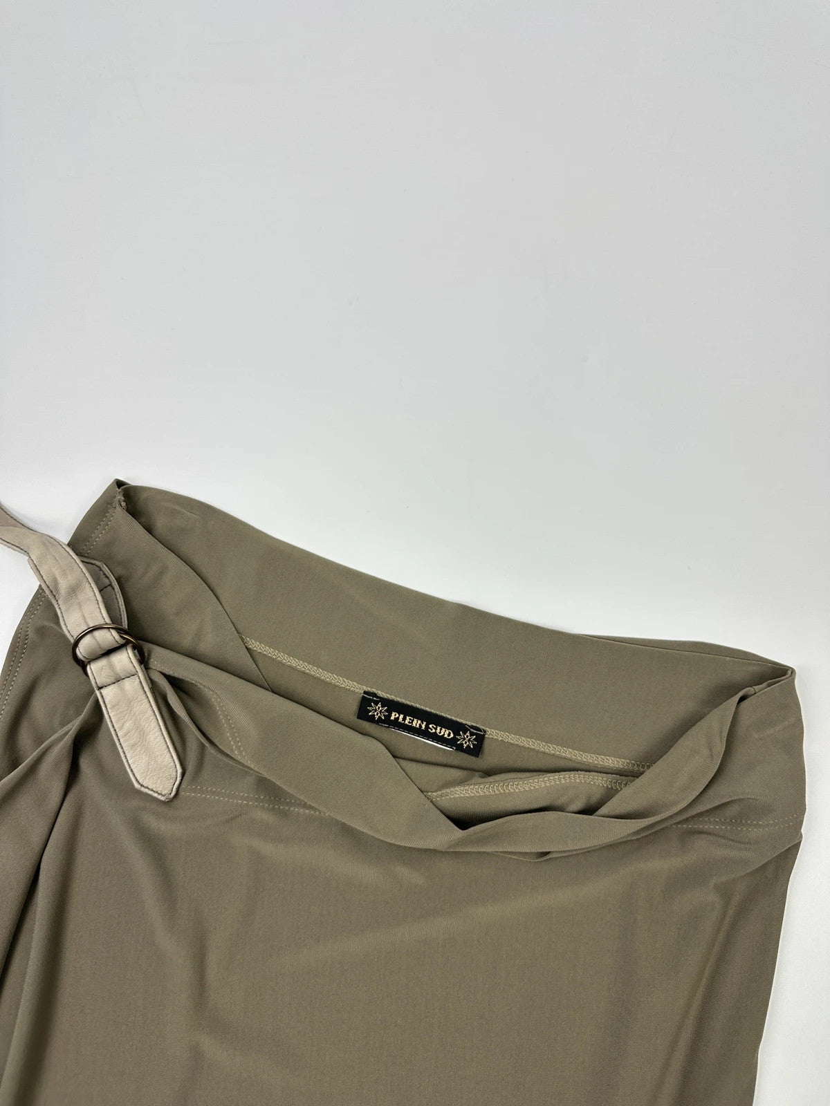 Plein Sud 00’s Wrap Asymmetrical Khaki Long Skirt