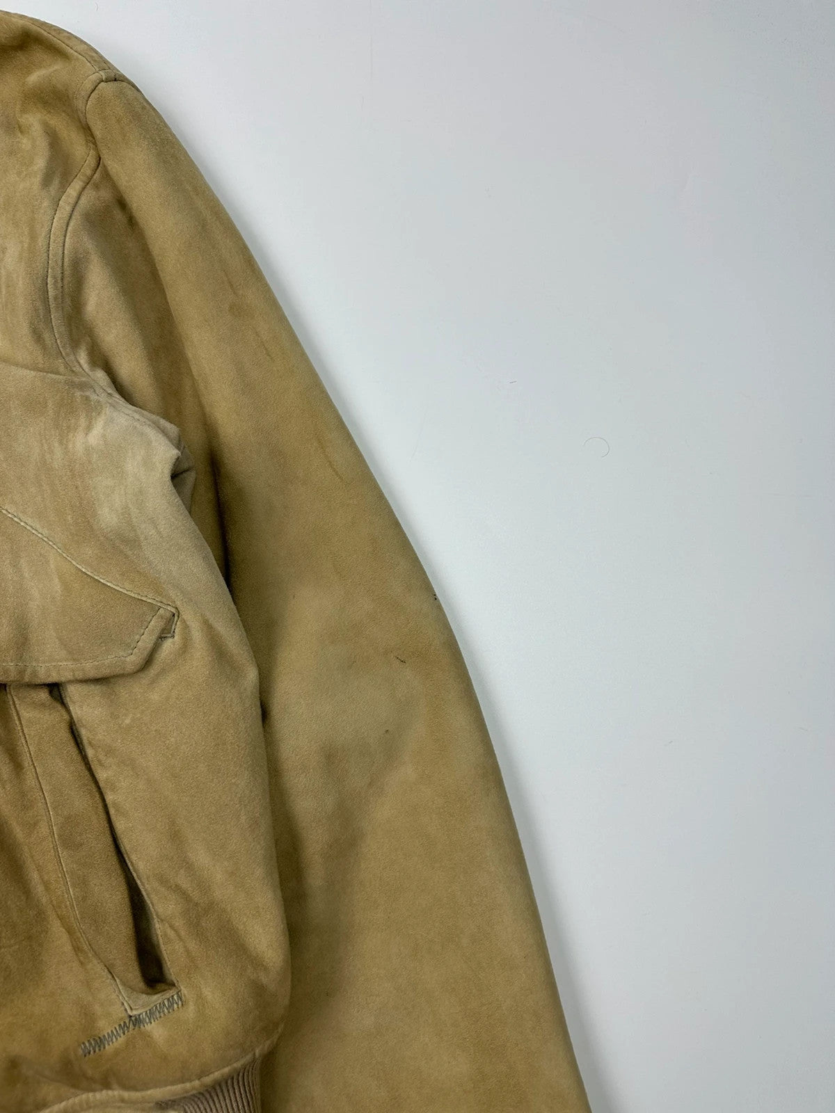 Armani Jeans 90’s Cargo Pockets Suede Leather Bomber Jacket