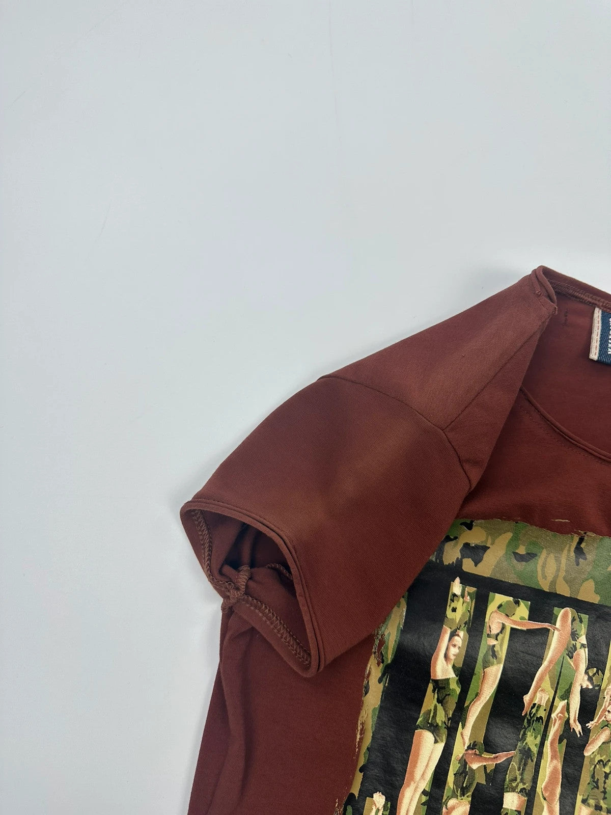 Jean Paul Gautier 00’s Printed Burgundy Top Tee