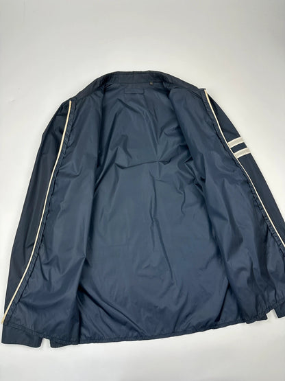 Prada Milano SS2009 Nylon Navy Blue White Stripes Shirt Jacket