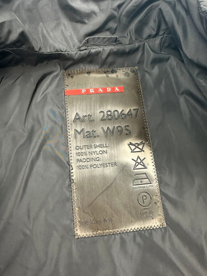 Prada Sport FW2002 Black Padded Nylon Jacket Double Zip