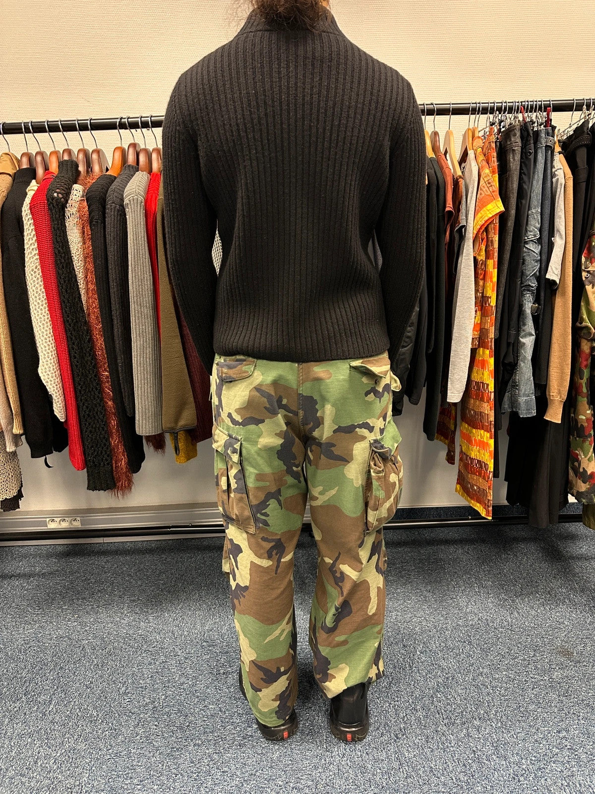 Prada Sport FW2003 Black Ribbed Wool Zip-Up Knit Sweater