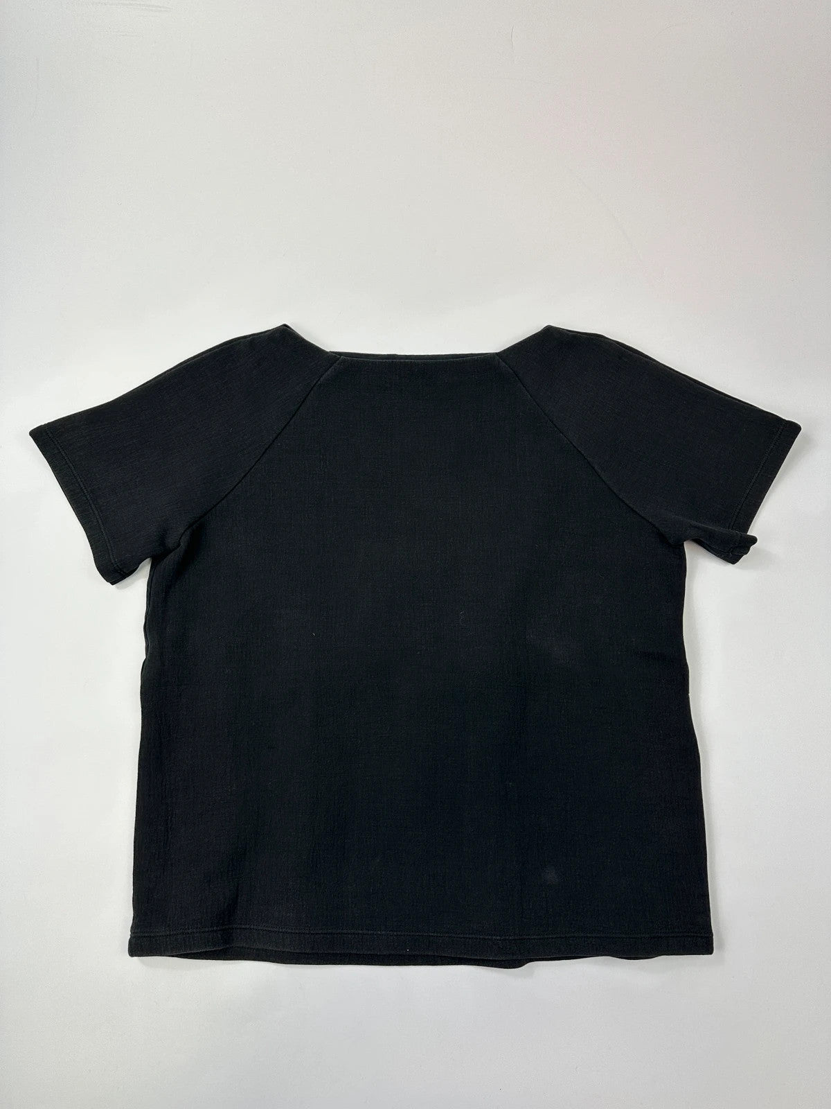 Prada Milano SS2015 Black Cottons & Nylon Crop Top Tee