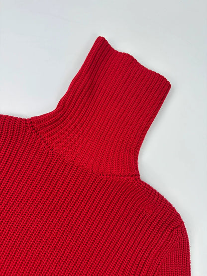 Prada Sport 00’s Red Wool High Turtle Neck Knit Sweater