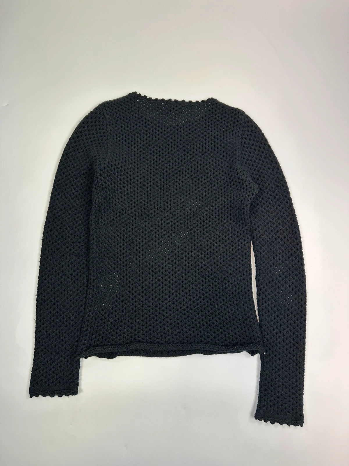 Dolce & Gabbana 00s Black Mesh Wool Knitted Sweater