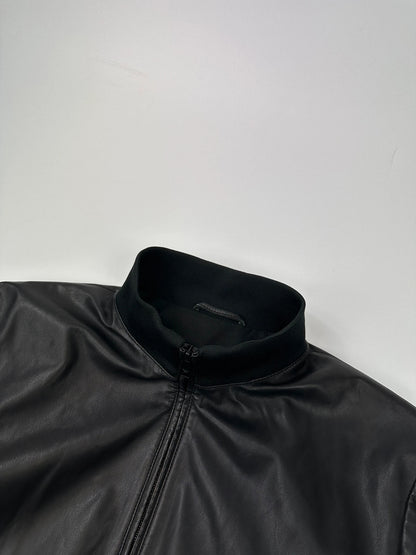 Emporio Armani FW2019 Black Lamb Leather Bomber Jacket