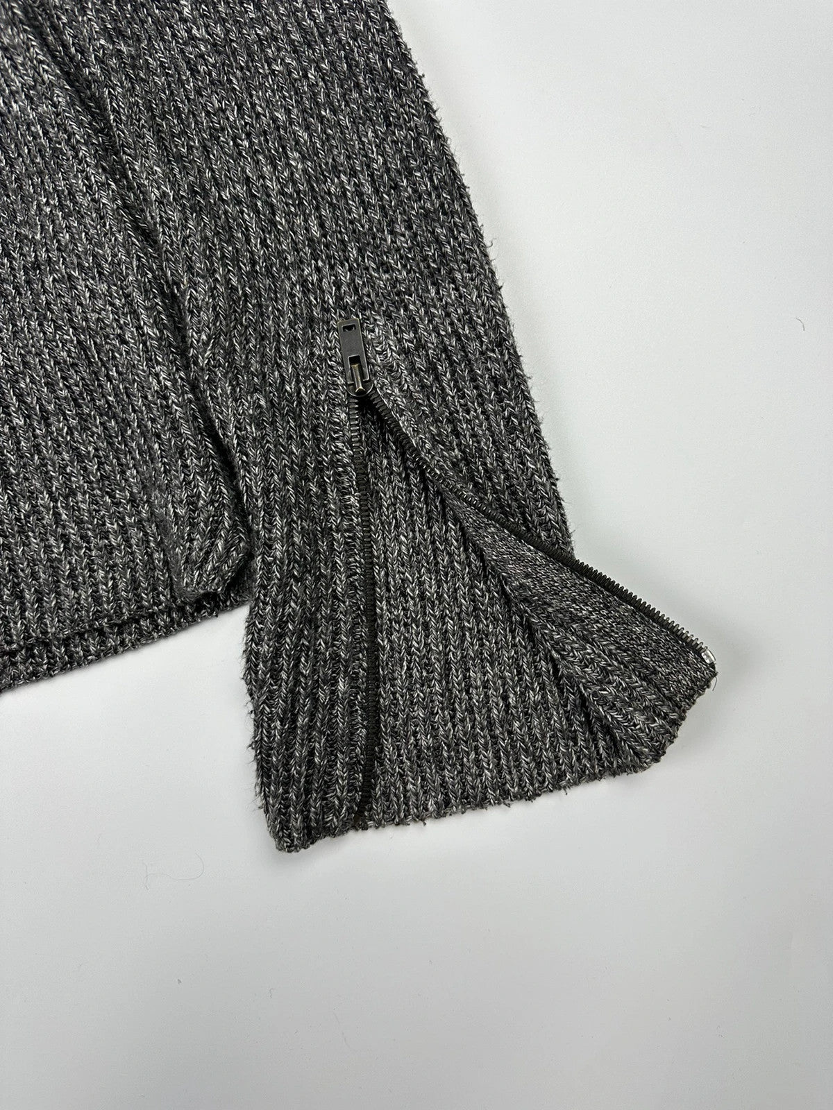 Maison Margiela FW2017 Line 14 Grey Knit Sweater Zip Sleeves