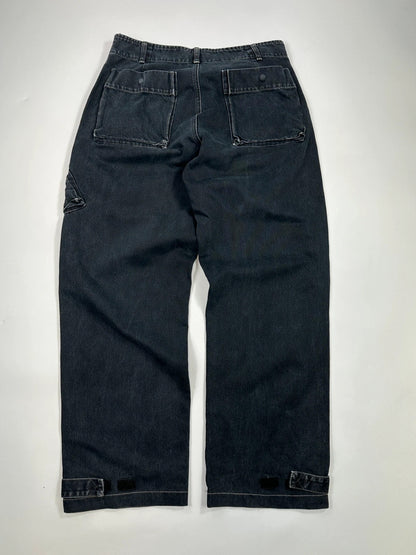 Armani Jeans Early 00’s Black Indigo Carpenter Wide Legs Pants
