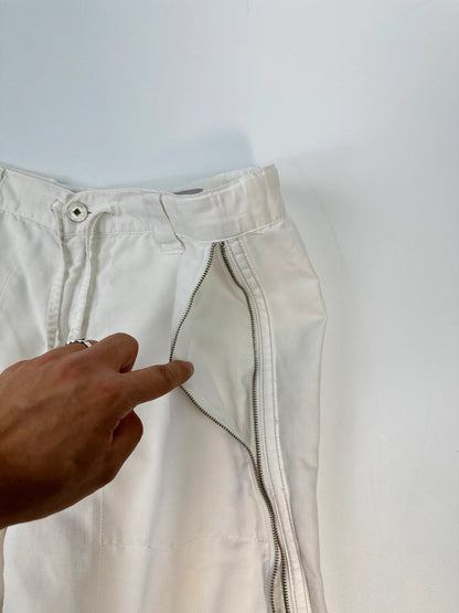 Marithé + François Girbaud White Parachute Cargo Light Pants