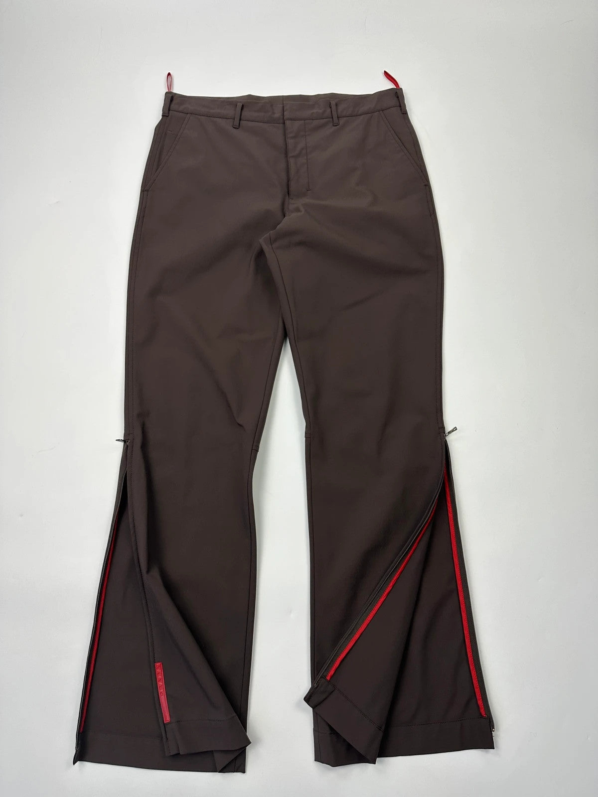 Prada Sport FW2002 Brown Flared Zip Pants