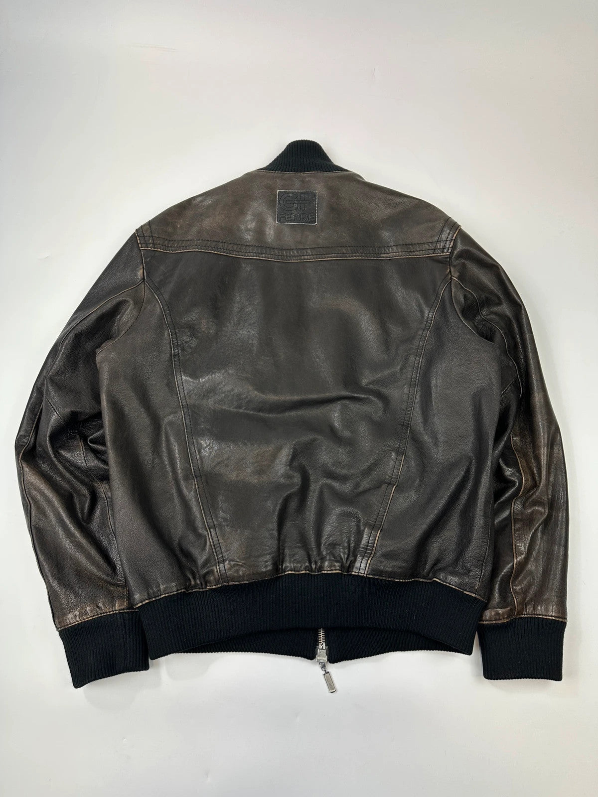 Gianfranco Ferré 00’s Brown Leather Bomber Jacket