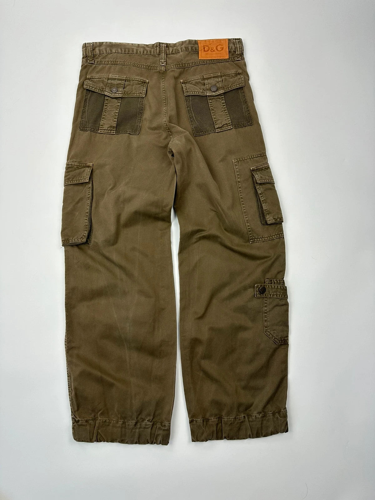 Dolce & Gabbana SS03 Cargo Mesh Khaki Baggy Pants