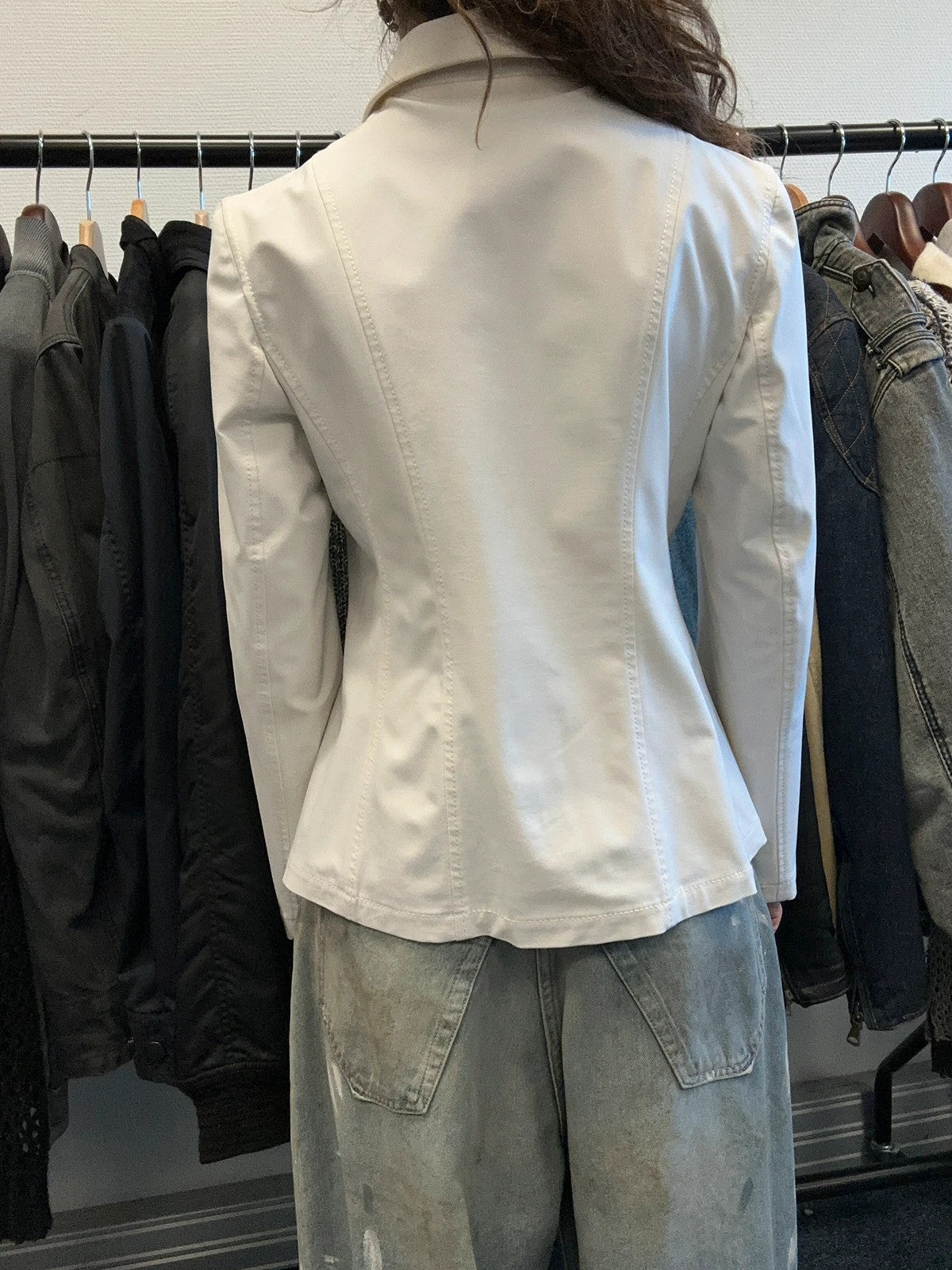 Prada Milano FW1997 White Class Dress Shirt Jacket