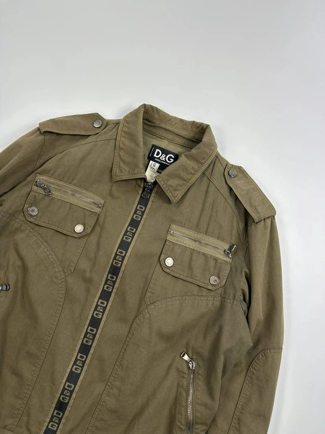 Dolce Gabbana Army military utility jacket Green kaki veste armée