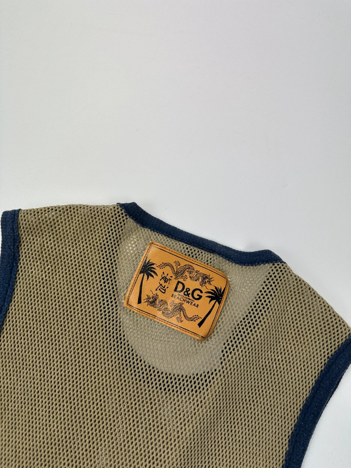 Dolce & Gabbana SS2003 Khaki Cargo Pocket Mesh Tank Top