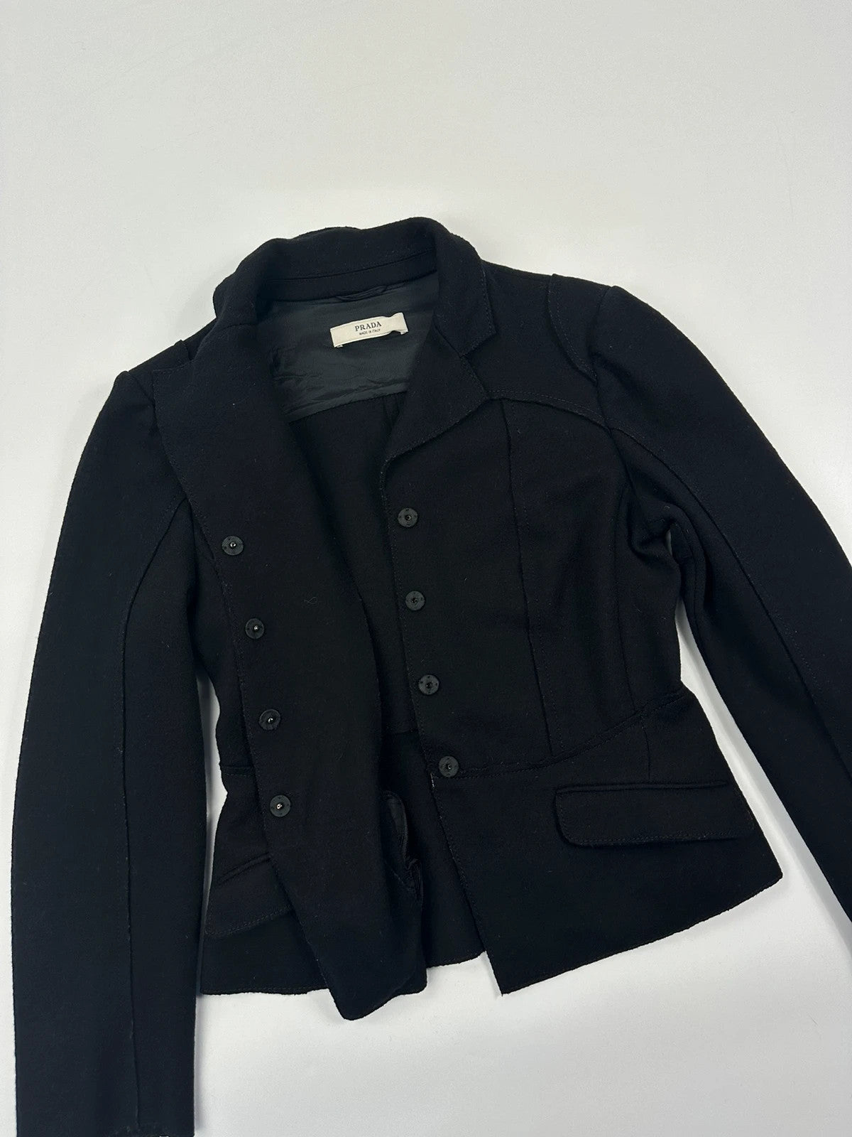 Prada Milano SS2007 Wool Black Blazer Jacket Casual