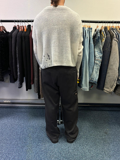 Acne Studio SS2017 Destroy Holes Knit Beige & White Sweater