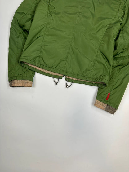 Prada Sport 00s Reversible Green & Beige Brown Nylon Jacket