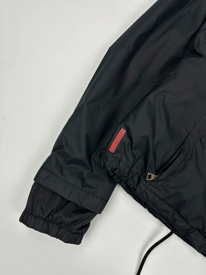 Prada Sport FW2002 Black Nylon & Fur 2In1 Jacket