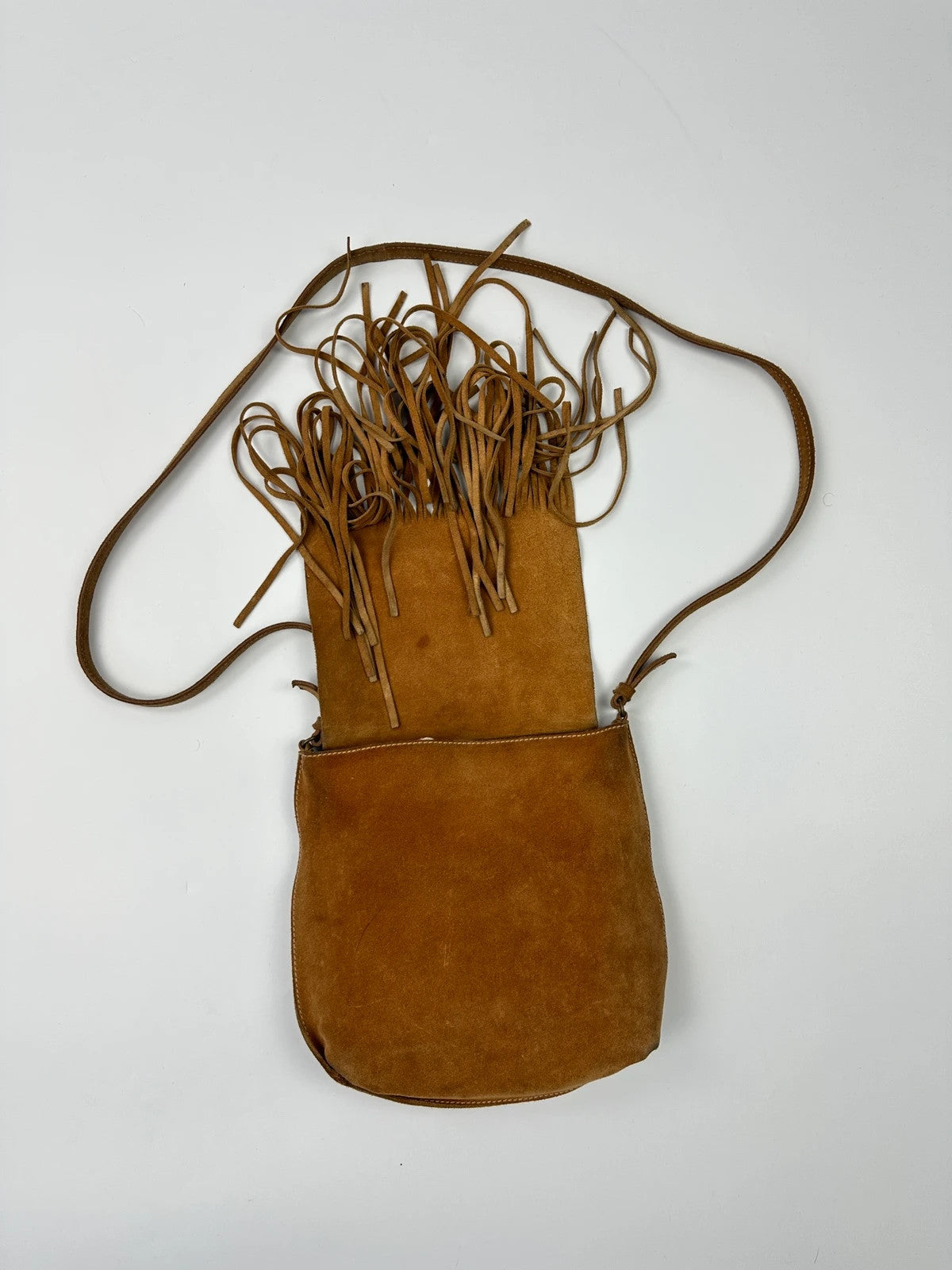 Miu Miu Early 90’s Suede Leather Fringes Cross Body Bag