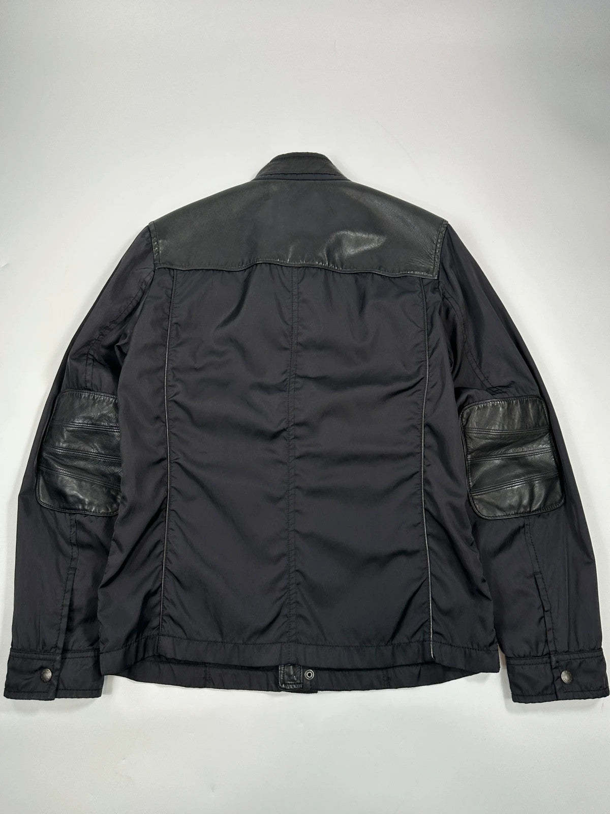 Prada Sport FW2007 Dark Navy Nylon & Leather Biker Jacket