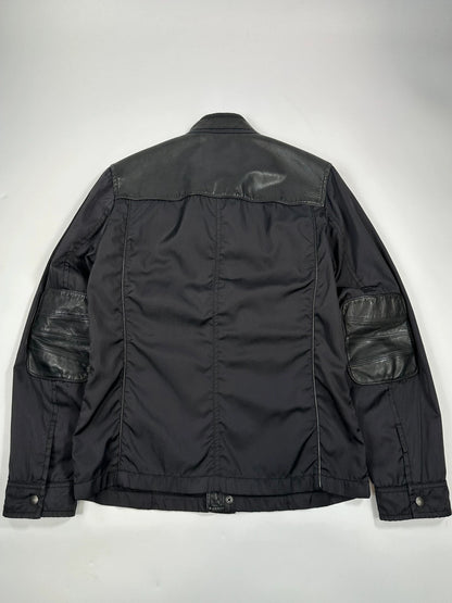Prada Sport FW2007 Dark Navy Nylon & Leather Biker Jacket
