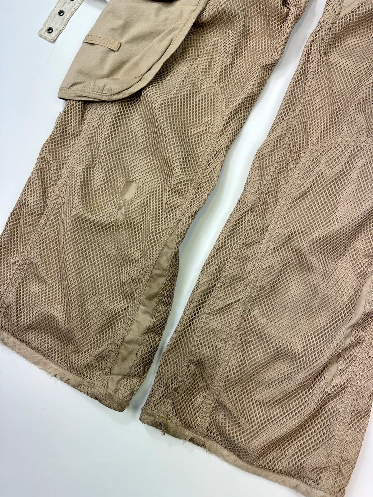 Dolce & Gabbana SS2003 Beige Mesh Layer Cargo Pants
