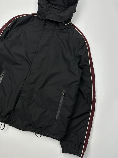 Prada Sport FW2018 Black & Burgundy Nylon Hooded Jacket