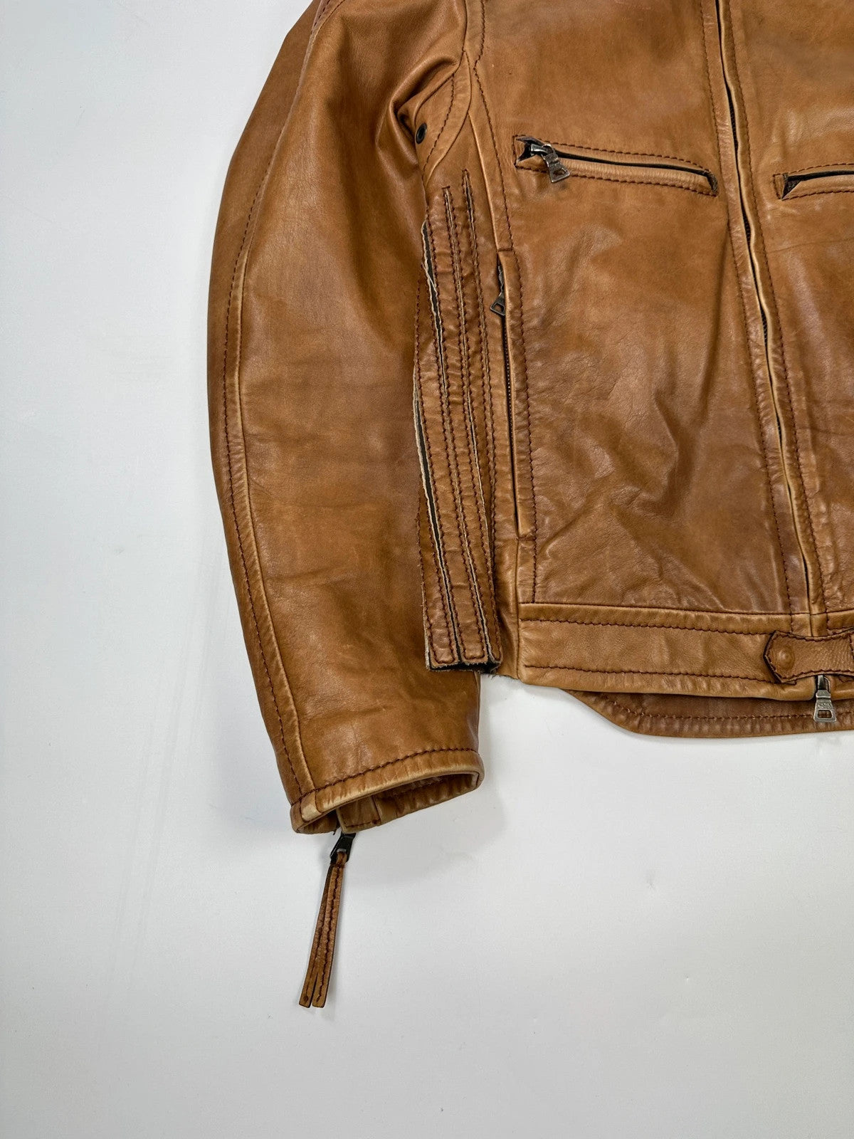 Prada Sport 00’s Sample Brown Leather Jacket CowBoy