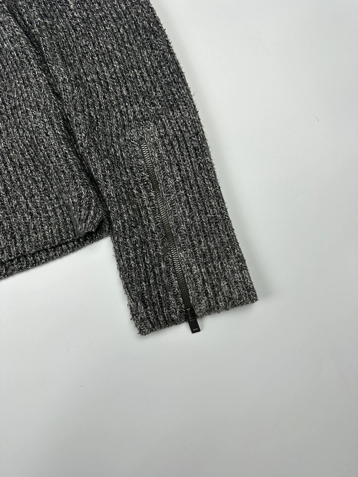Maison Margiela FW2017 Line 14 Grey Knit Sweater Zip Sleeves