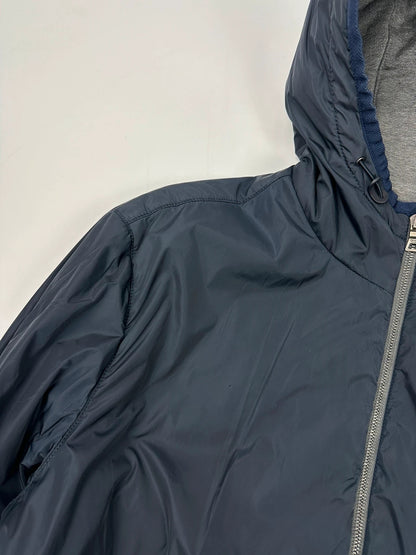 Prada Sport FW2013 Réversible Nylon Navy Blue & Grey Hoodie Jacket