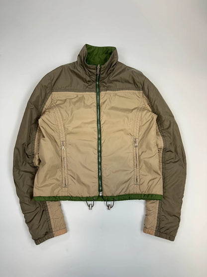 Prada Sport 00s Reversible Green & Beige Brown Nylon Jacket
