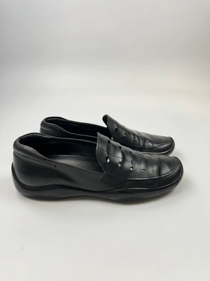 Prada Sport SS1999 Perforated Leather Mules Black Loafer Shoes