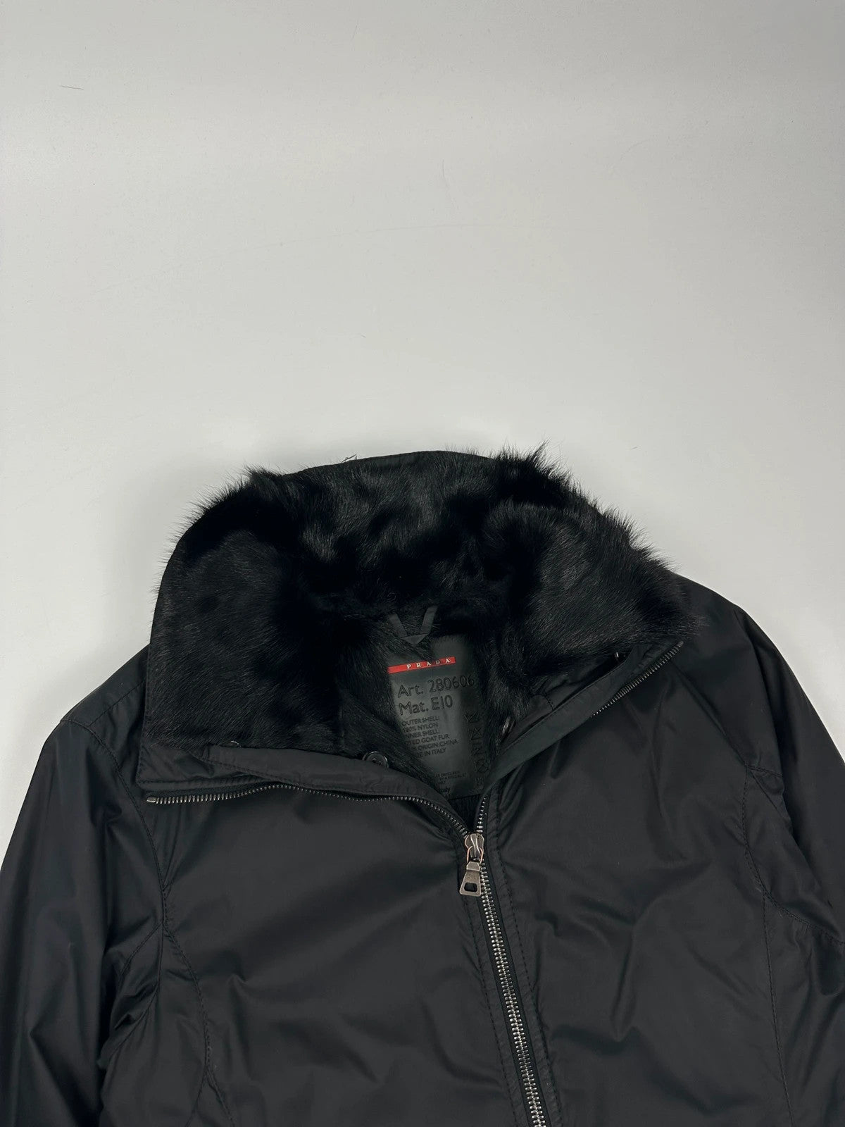 Prada Sport FW2002 Black Nylon & Fur 2In1 Jacket