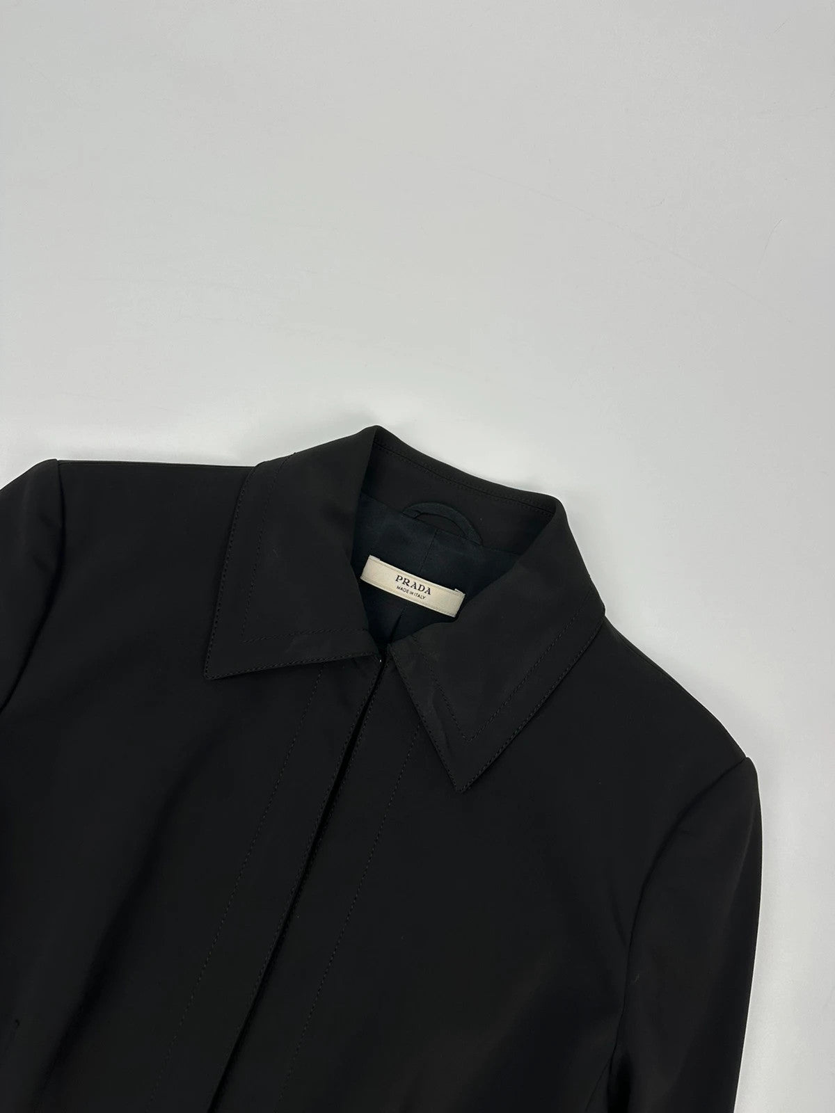 Prada Milano FW2003 Black Blazer Shirt Jacket Elegant