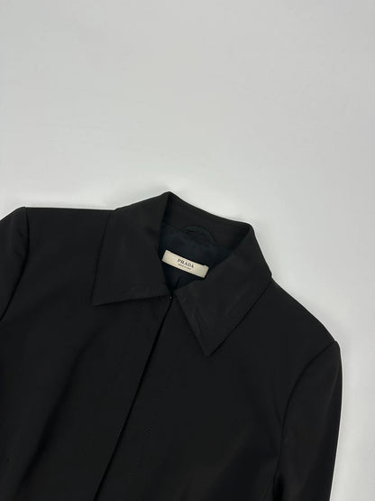 Prada Milano FW2003 Black Blazer Shirt Jacket Elegant