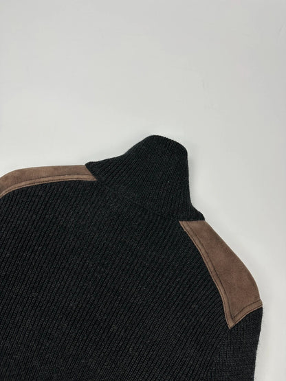 Prada Sport FW2004 Heavy Leather & Wool Bomber Bombardier Jacket