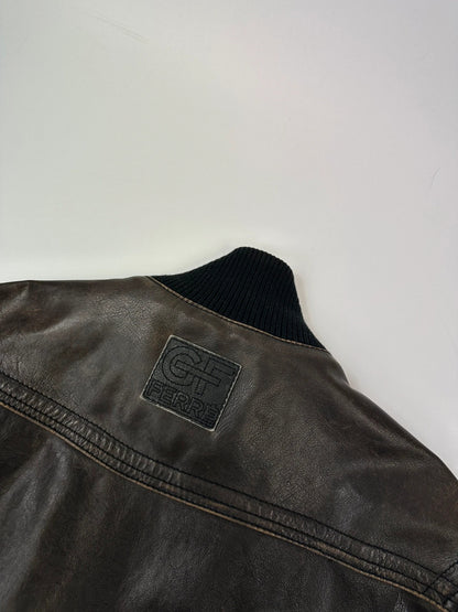 Gianfranco Ferré 00’s Brown Leather Bomber Jacket