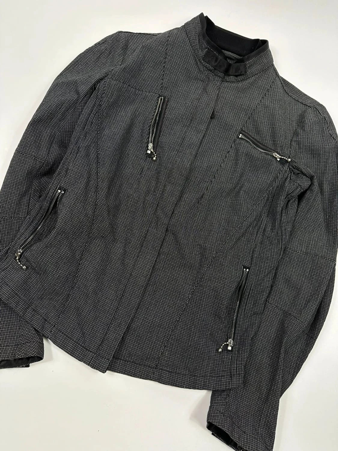 Marithé + Francois Girbaud jacket pied de poule veste fitted