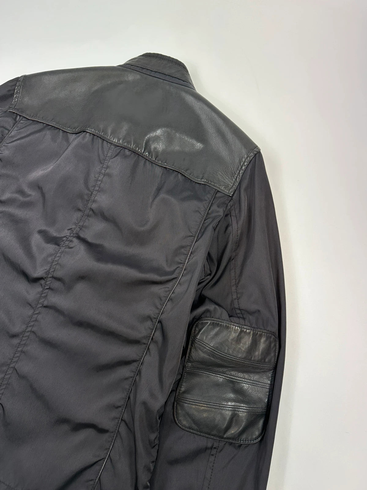 Prada Sport FW2007 Dark Navy Nylon & Leather Biker Jacket