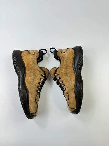 Prada Sport FW1999 Suede Beige Vibram Hikking Puddle Boots