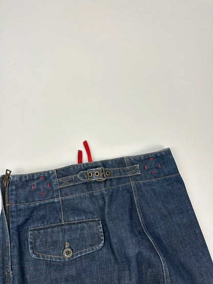 Prada Sport SS02 Indigo Denim Long Zip Skirt