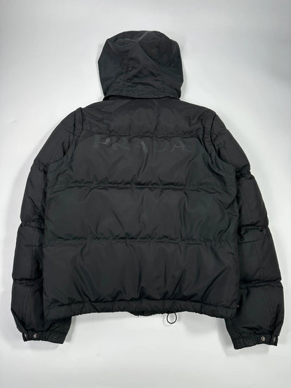 Prada Sport FW2007 Black Tech Nylon Removable Sleeves Down Puffer Jacket