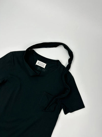 Maison Martin Margiela SS09 Line 10 Black Scarf Pocket Tee Shirt
