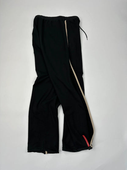 Prada Sport FW2002 Jet Black Stripes Joggers Baggy Track Pants