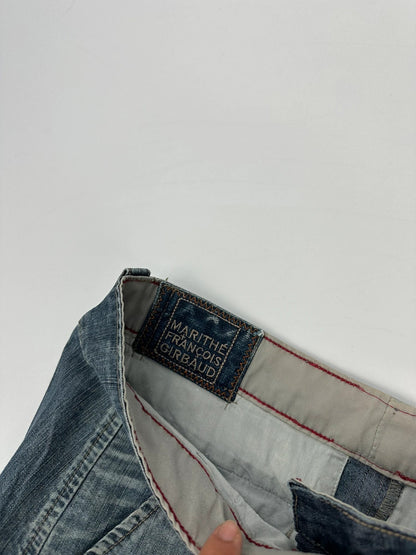 Marithé + Francois Girbaud 00’s Bondages Straps Long Denim Skirt