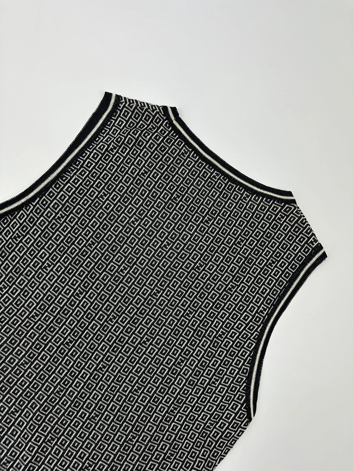 Fendi 90’s FF Monogram Black & White  Knitted Vest Sweater