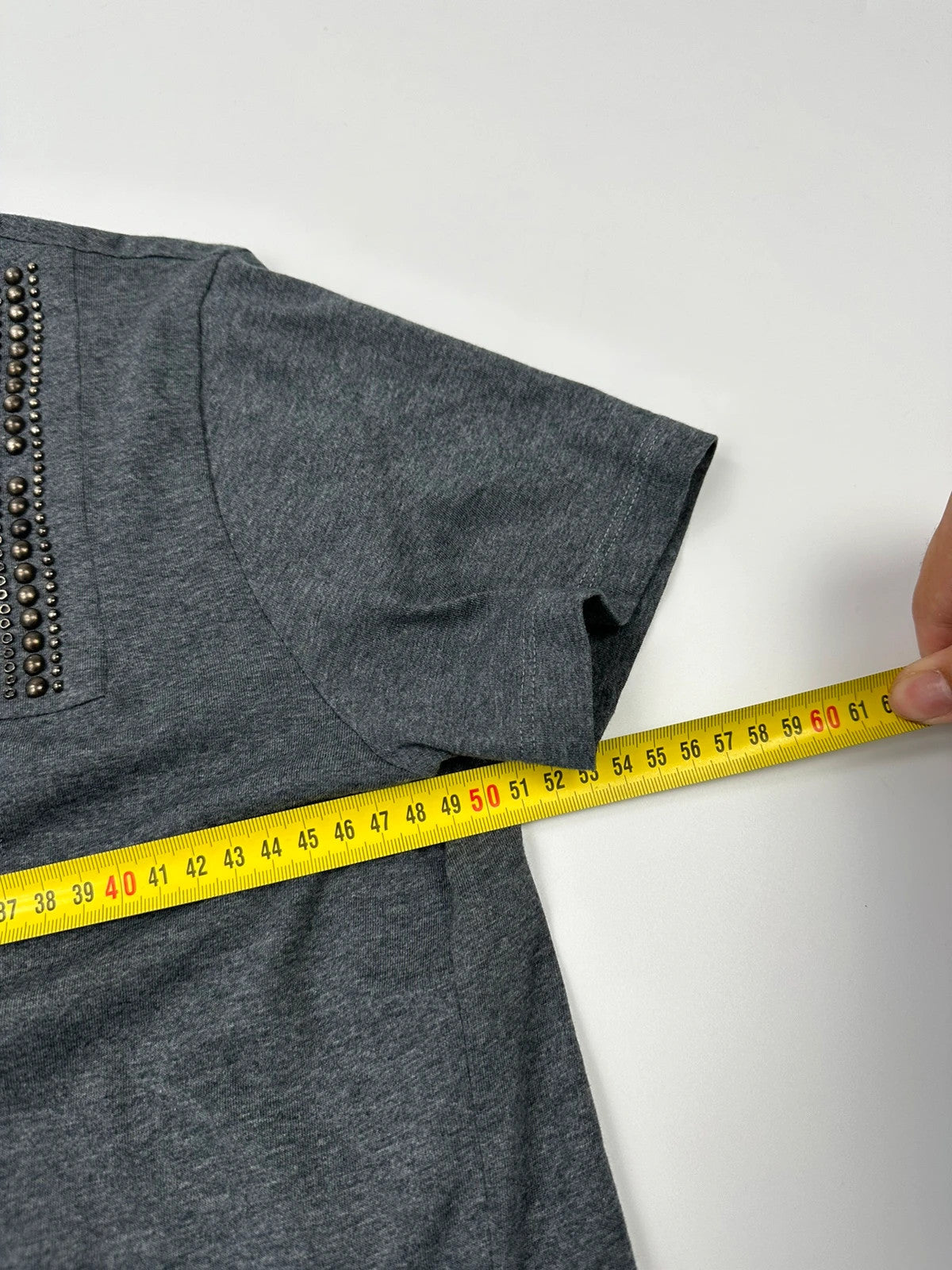 Prada Milano 00´s Grey Studded Crop Boxy Tee